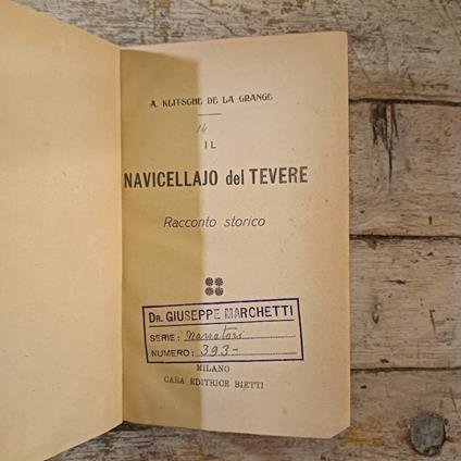 Il navicellajo del Tevere - Racconto storico - copertina