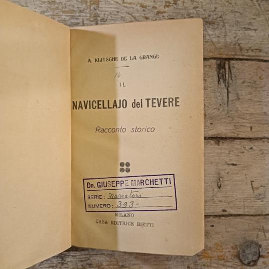 Il navicellajo del Tevere - Racconto storico - copertina