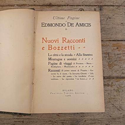 Ultime Pagine II - Nuovi racconti e bozzetti - Edmondo De Amicis - copertina