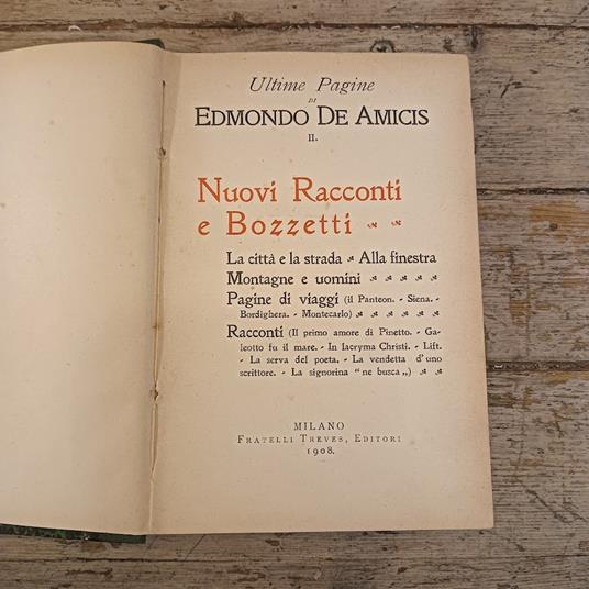 Ultime Pagine II - Nuovi racconti e bozzetti - Edmondo De Amicis - copertina