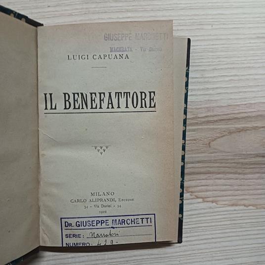 Il Benefattore - Luigi Capuana - copertina