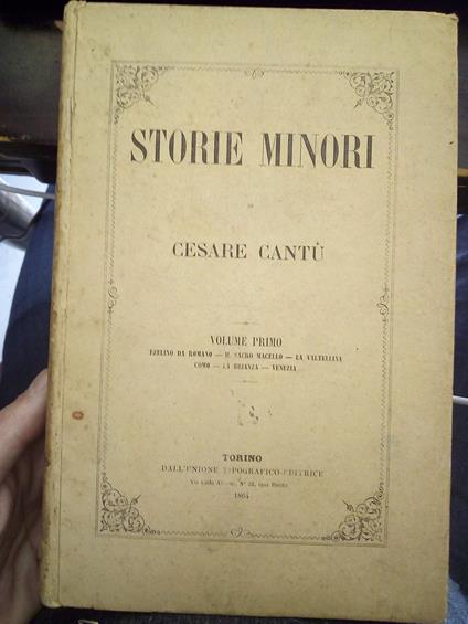 Storie minori - Cesare Cantù - copertina