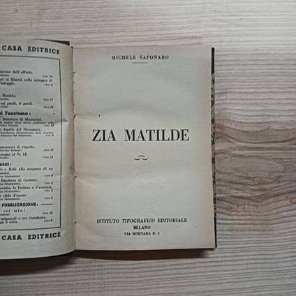 Zia Matilde - Michele Saponaro - copertina