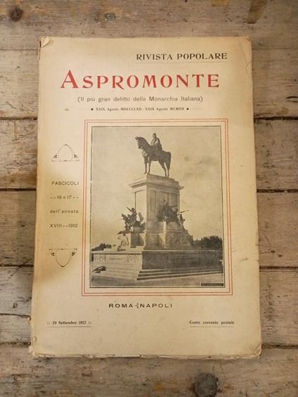 Rivista popolare - Aspromonte (Il più gran delitto della Monarchia Italiana) - copertina