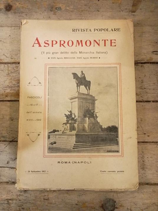 Rivista popolare - Aspromonte (Il più gran delitto della Monarchia Italiana) - copertina