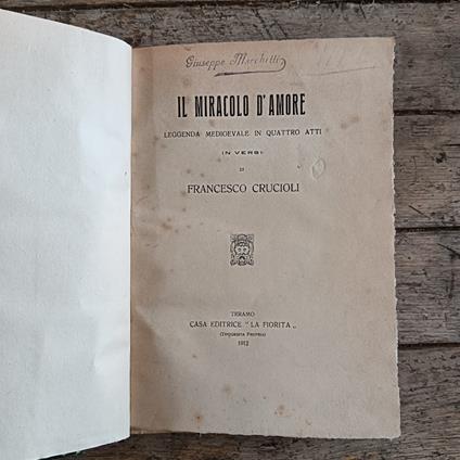 Il miracolo d'amore - copertina