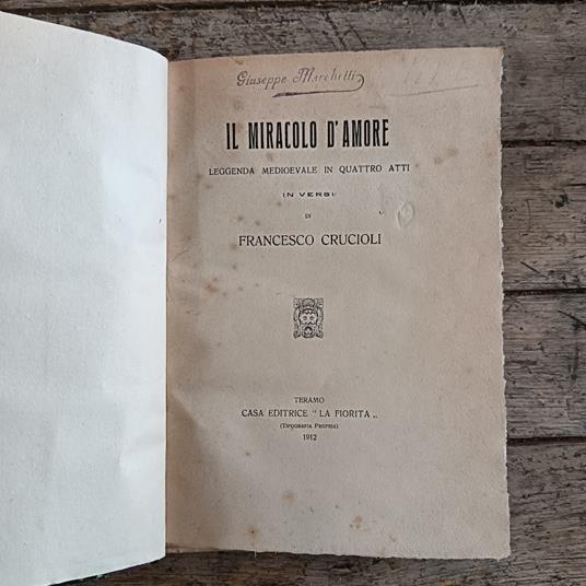 Il miracolo d'amore - copertina