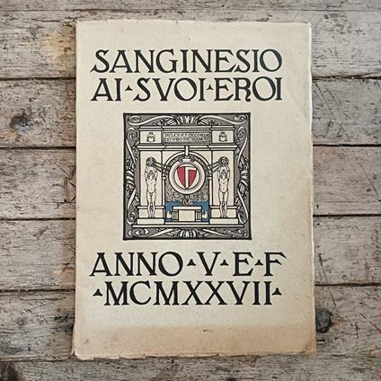Sanginesio ai suoi eroi - copertina