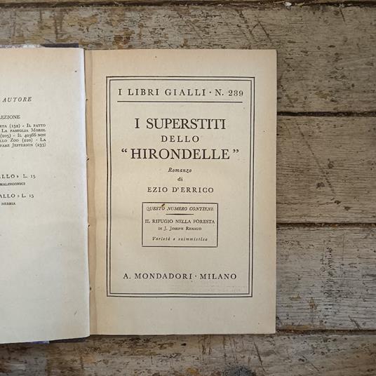 I superstiti dello "Hirondelle" - Ezio D'Errico - copertina