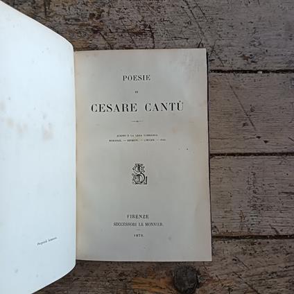 Poesie - Cesare Cantù - copertina