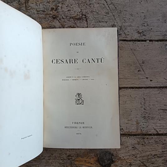 Poesie - Cesare Cantù - copertina