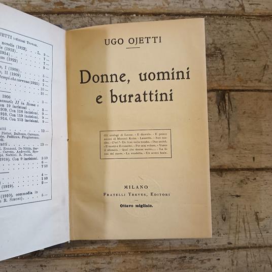 Donne, uomini e burattini - Ugo Ojetti - copertina