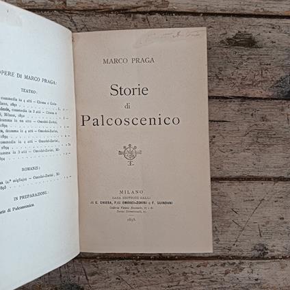 Storie di palcoscenico - Marco Praga - copertina