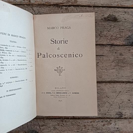 Storie di palcoscenico - Marco Praga - copertina