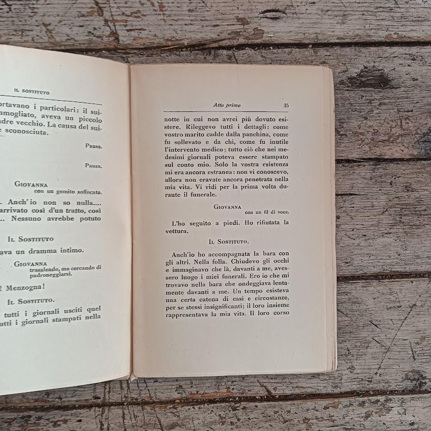 Il sostituto. Tre atti