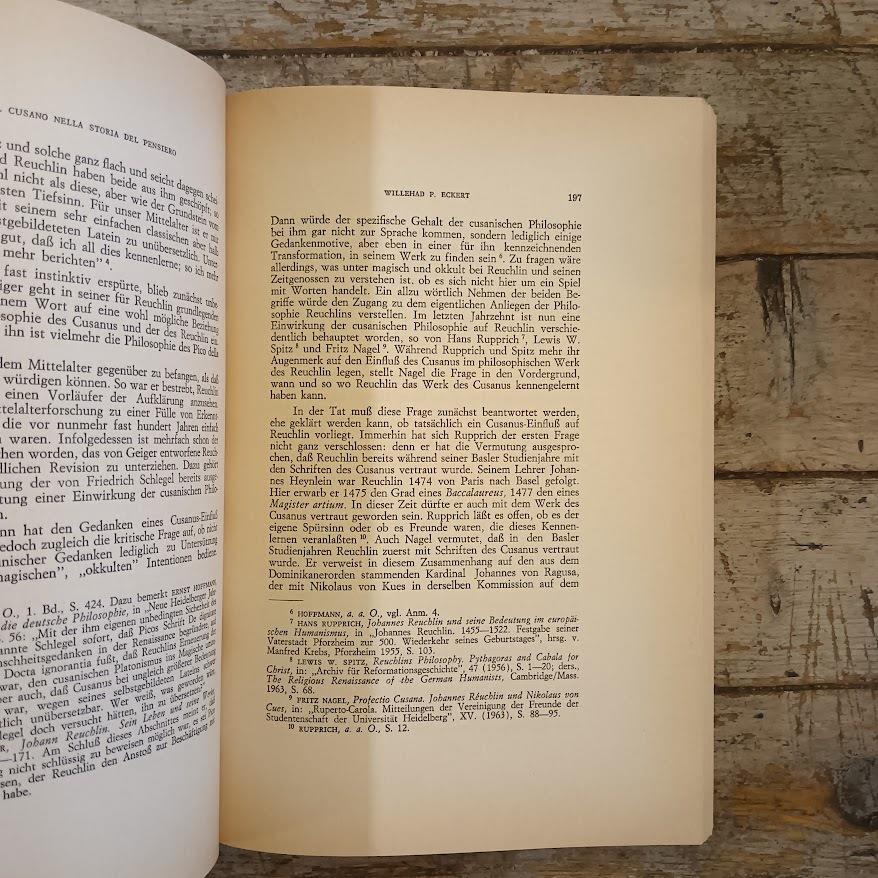Nicolò Cusano agli inizi del tempo moderno. Atti del Convegno internazionale in occasione del V centenario della morte di Nicolò Cusano. Bressanone 6 - 10 settembre 1964