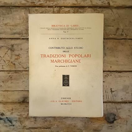 Contributo allo studio delle tradizioni popolari marchigiane - copertina