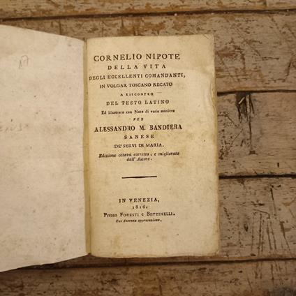 Della vita degli eccellenti comandanti - Cornelio Nepote - copertina