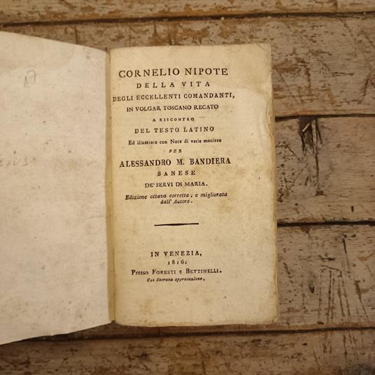 Della vita degli eccellenti comandanti - Cornelio Nepote - copertina