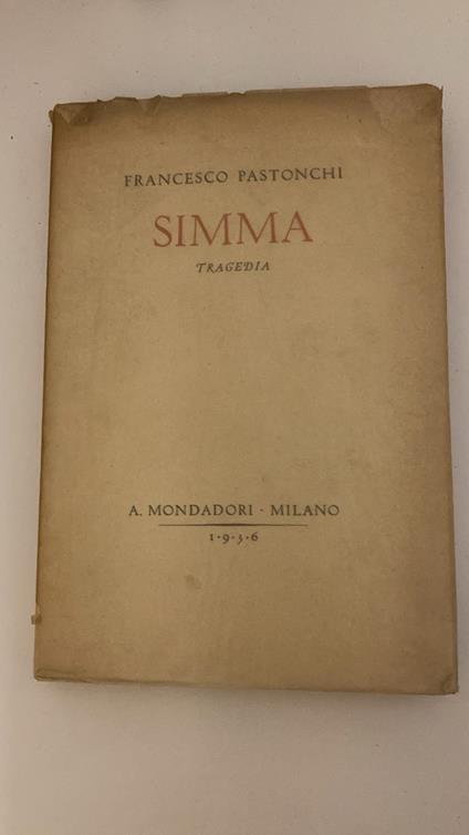 Simma: tragedia - Francesco Pastonchi - copertina