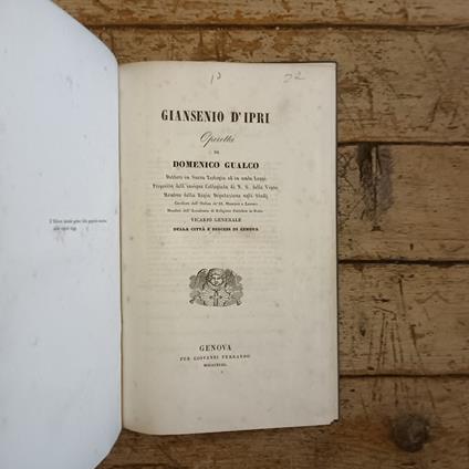 Giansenio d'Ipri - Domenico Gualco - copertina