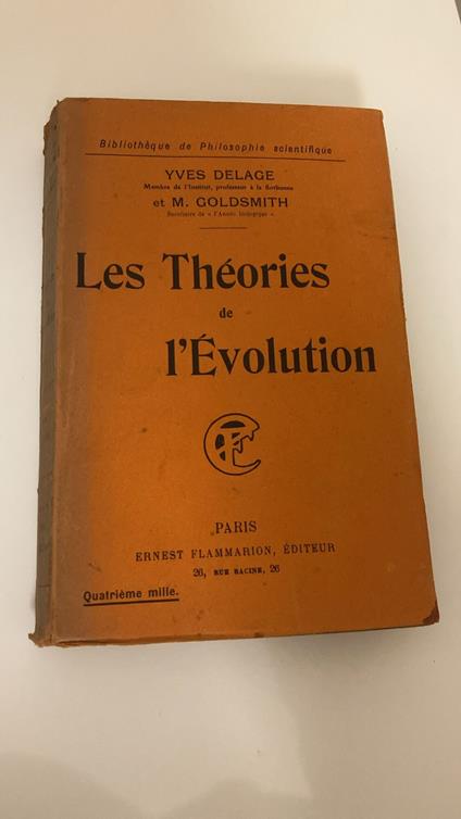 Les théories de L'èvolution - copertina