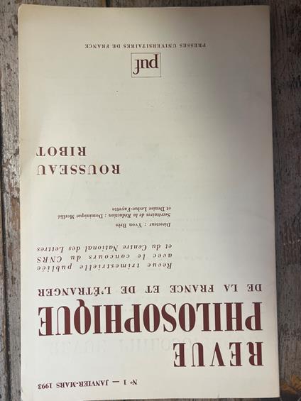 Revue philosophique de la France et de l'étranger - Théodule Ribot - copertina