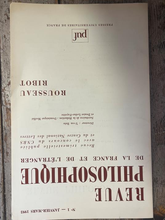 Revue philosophique de la France et de l'étranger - Théodule Ribot - copertina