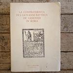 La Confratenita di S.Giovanni Battista Dè Genovesi in Roma