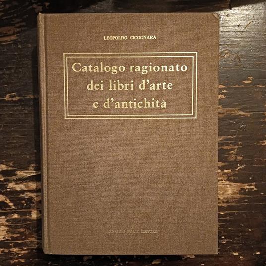 Catalogo ragionato dei libri d'arte e d'antichità - copertina