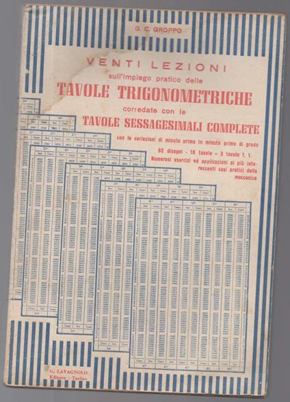 Venti lezioni sull'impiego pratico delle tavole trigonometriche - copertina