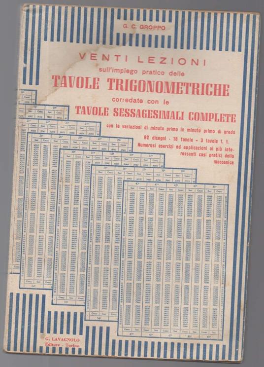 Venti lezioni sull'impiego pratico delle tavole trigonometriche - copertina