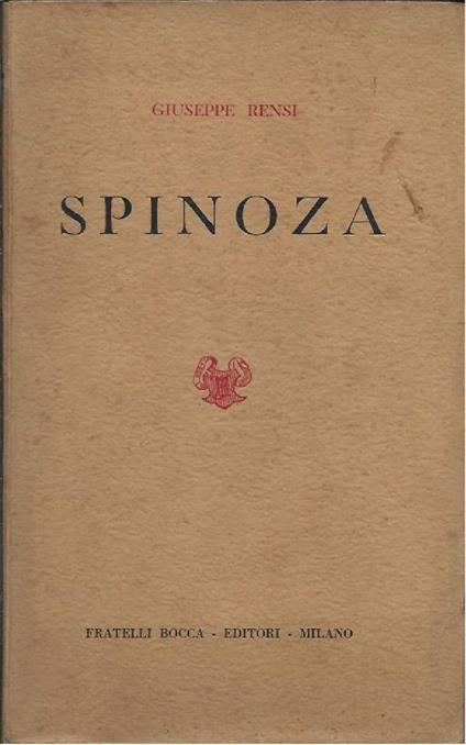 Spinoza - Giuseppe Rensi - copertina