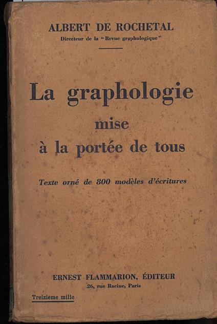 La Graphologie Mise A La Portee De Tours - copertina