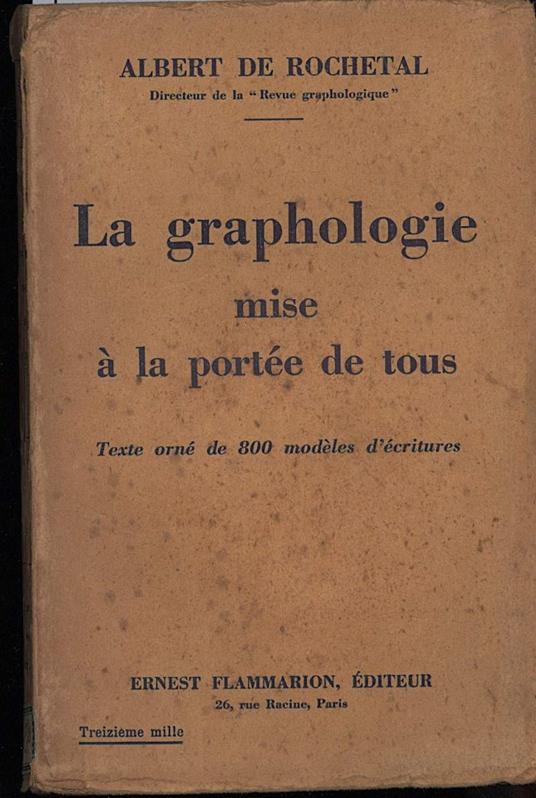 La Graphologie Mise A La Portee De Tours - copertina