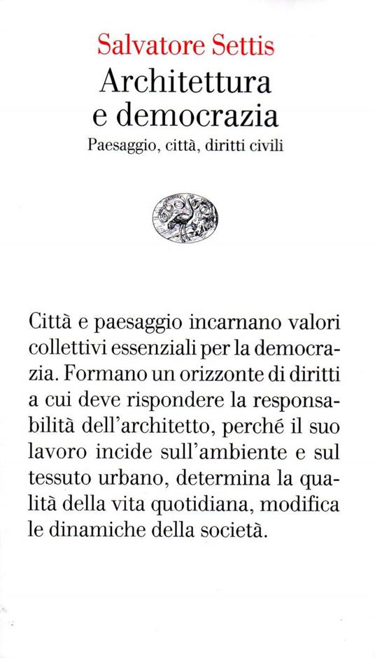 Architettura E Democrazia - Salvatore Settis - copertina