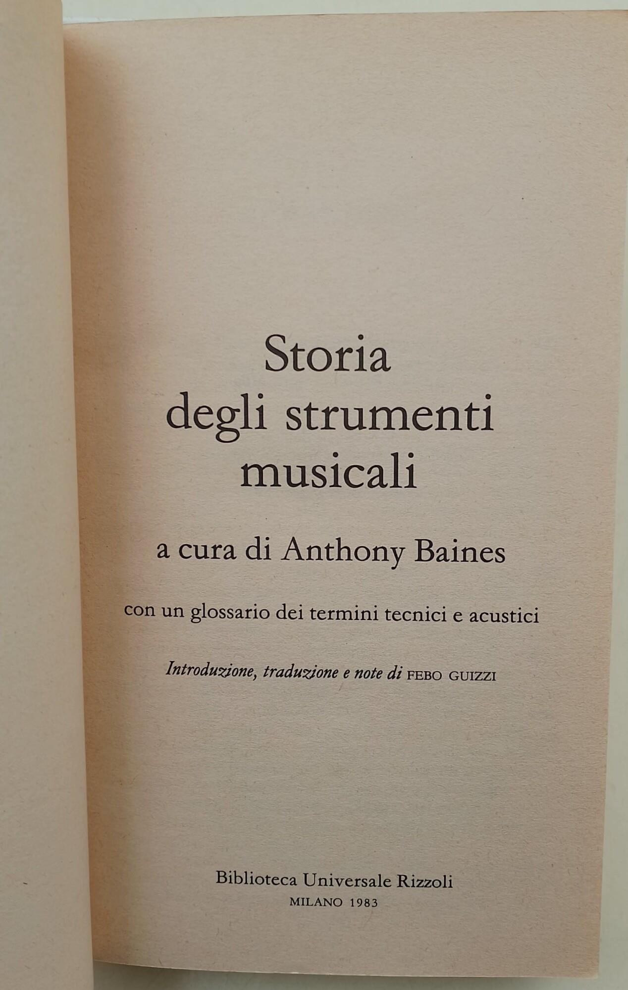 Storia degli strumenti musicali