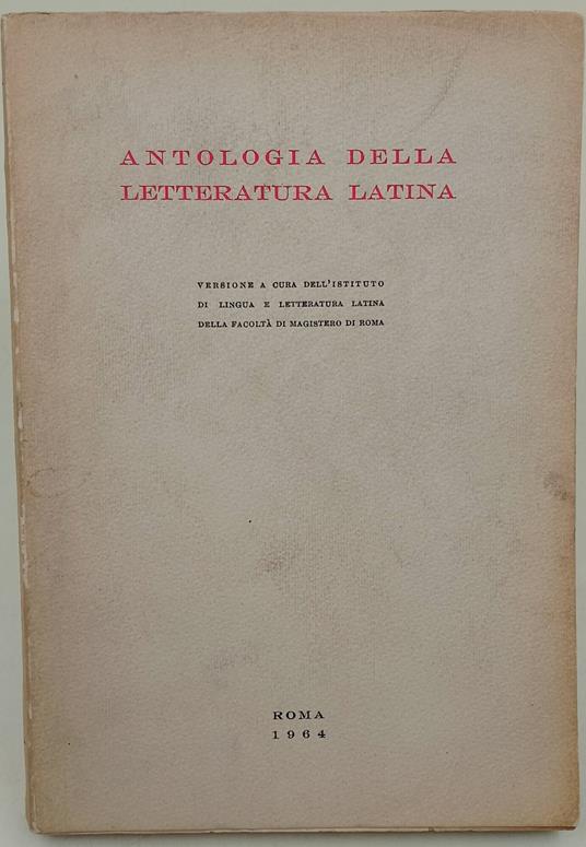 Antologia della letteratura latina - copertina