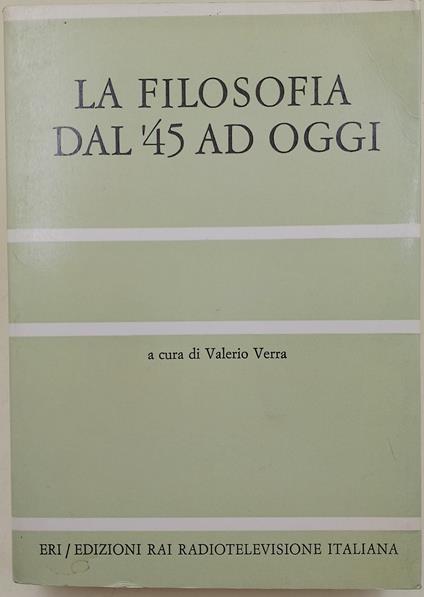 filosofia dal '45 ad oggi - Valerio Verra - copertina