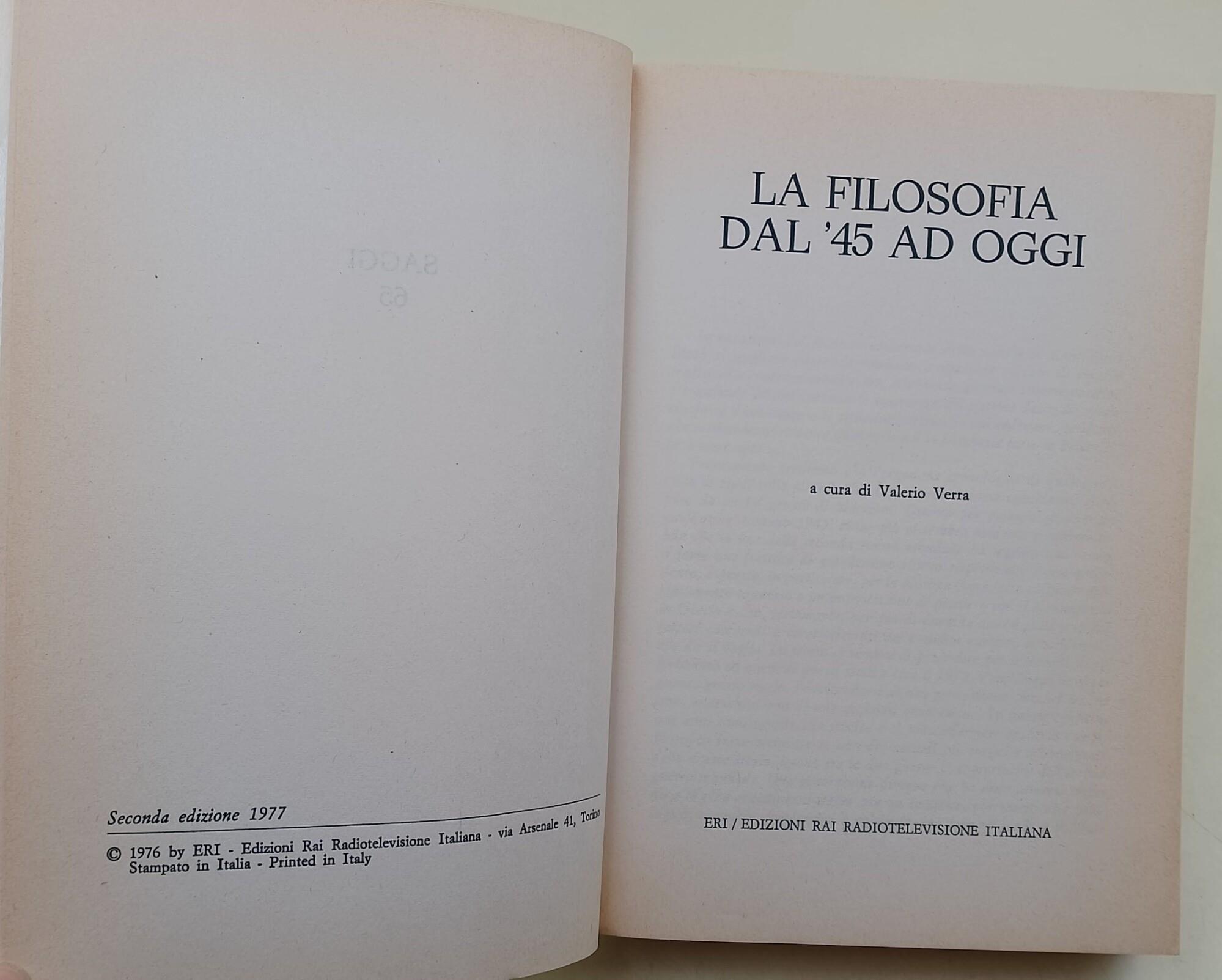 filosofia dal '45 ad oggi