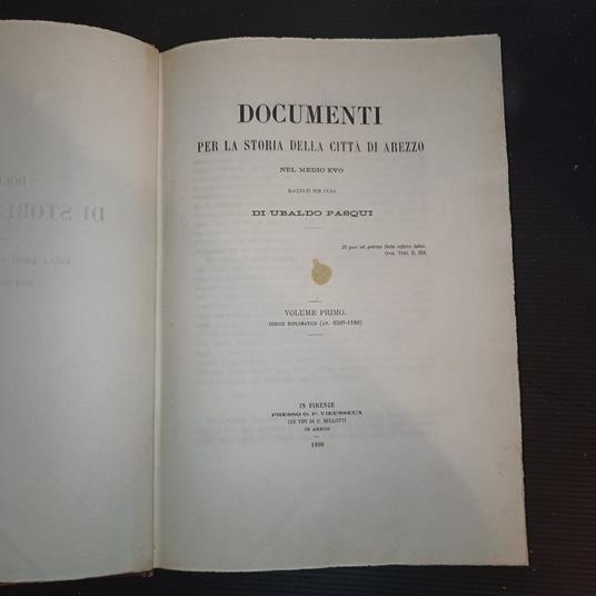 Documenti per la storia della città di Arezzo-2 voll - Ubaldo Pasqui - copertina