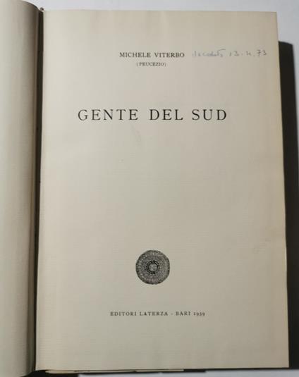 Gente del Sud - Michele Viterbo - copertina