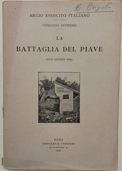 La battaglia del Piave(15-23 giugno 1918) - copertina