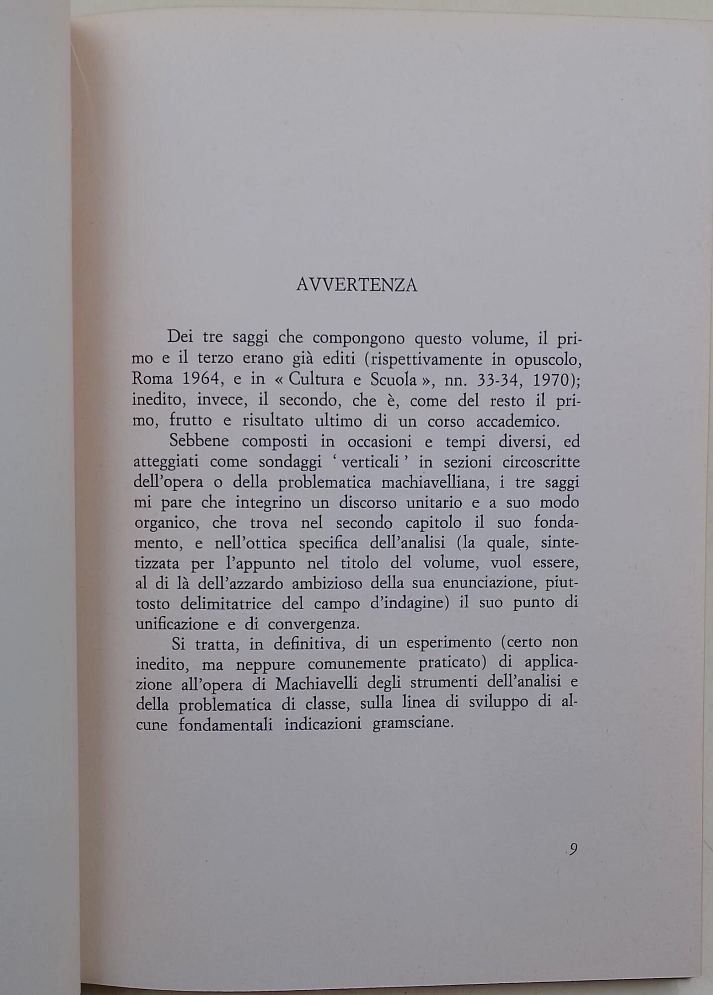 Classi e Stato in Machiavelli