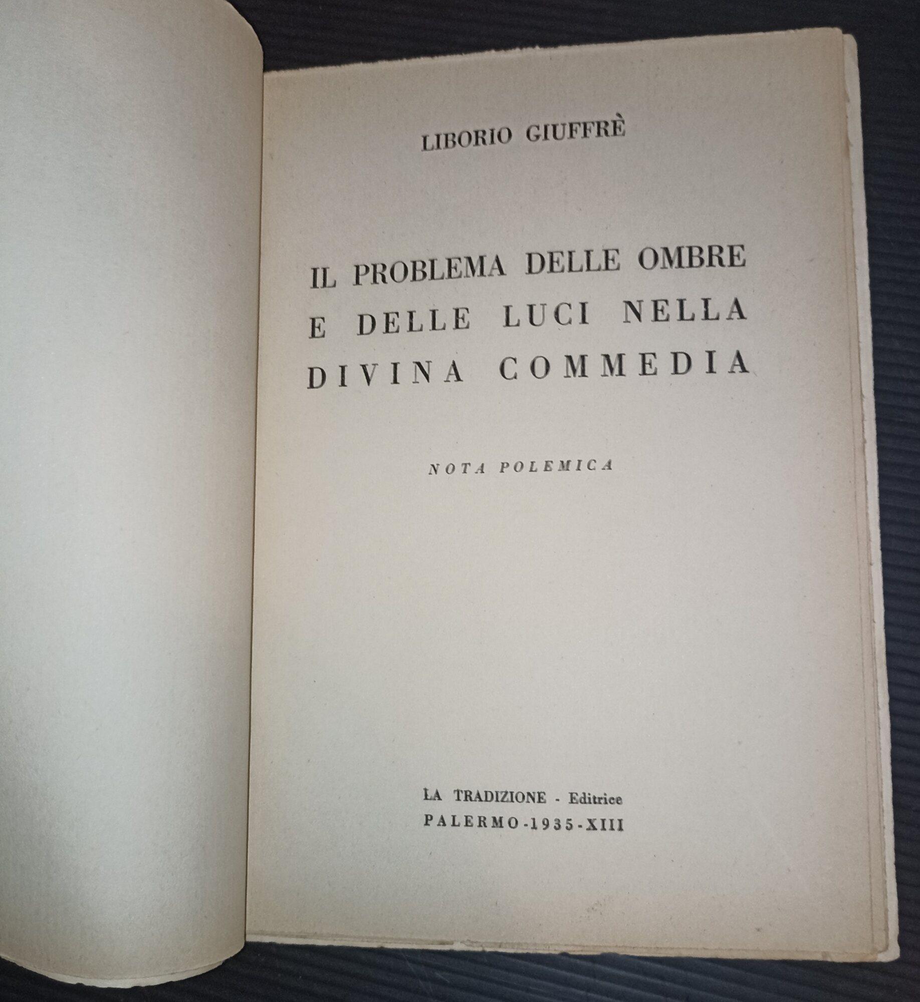 Il problema delle ombre e delle luci nella Divina Commedia-nota polemica