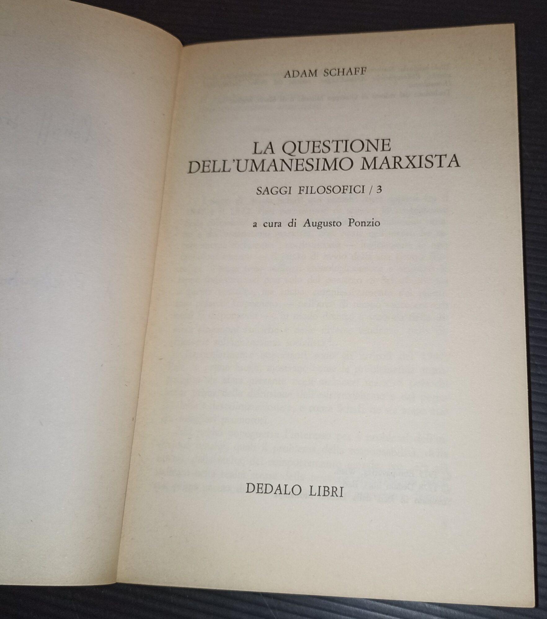 La questione dell'umanesimo marxista-saggi filosofici /3