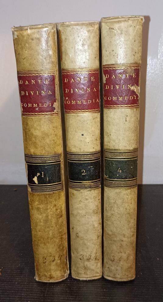 La Divina Commedia di Dante Alighieri corretta spiegata e difesa dal p. Baldassarre Lombardi M.C...3 tomi - Dante Alighieri - copertina