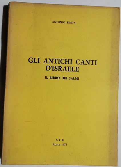 Gli antichi canti d'Israele - Antonio Testa - copertina