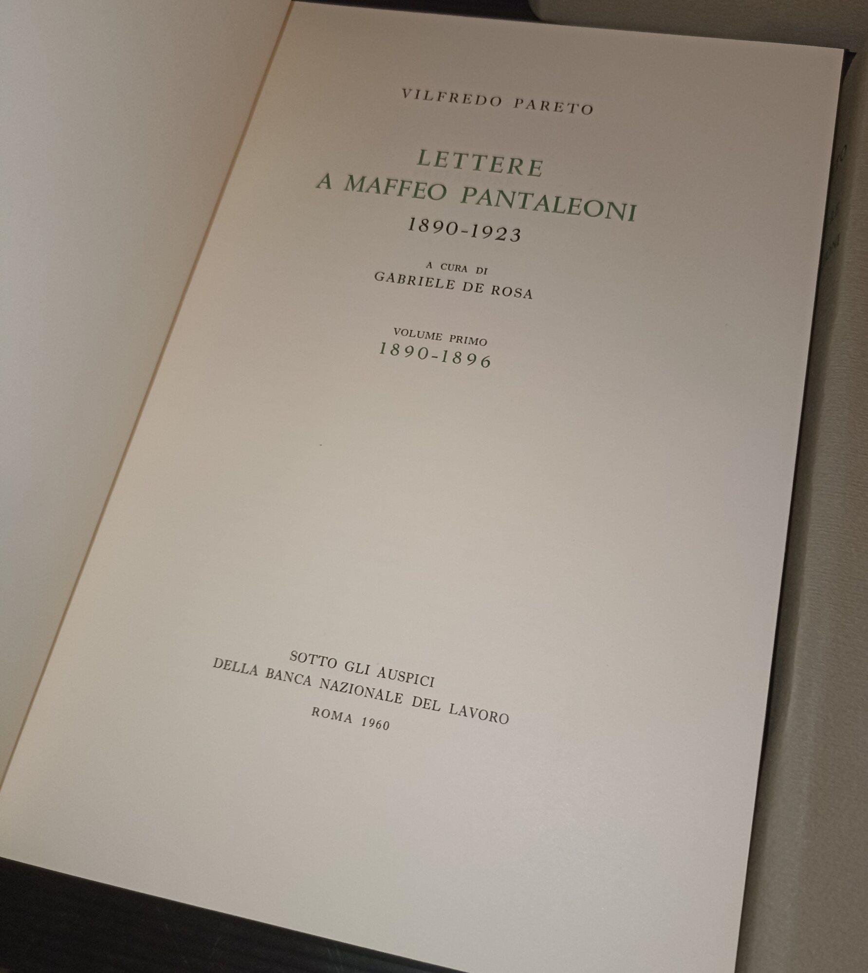 Lettere a Maffeo Pantaleoni- 3 voll