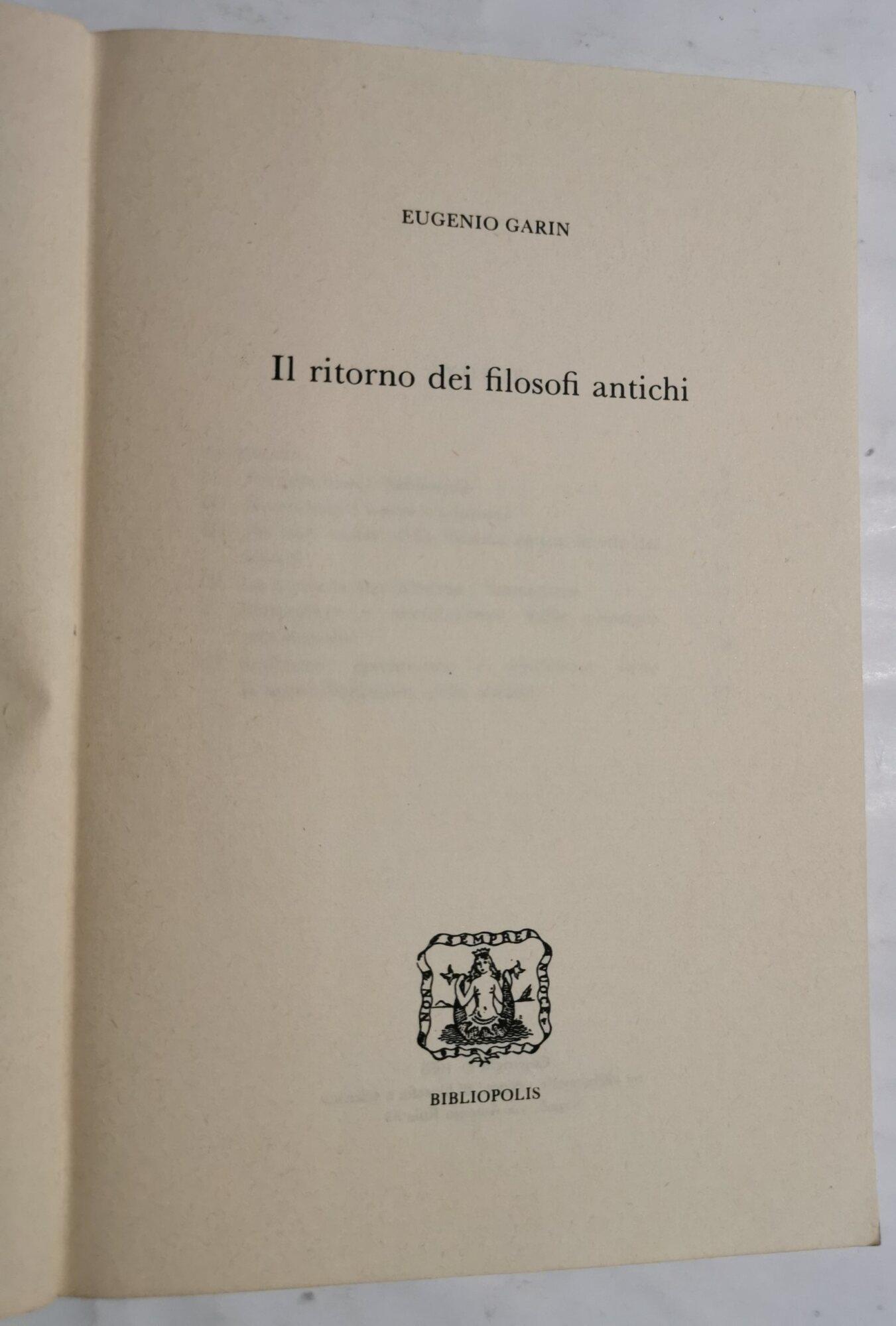 Il ritorno dei filosofi antichi